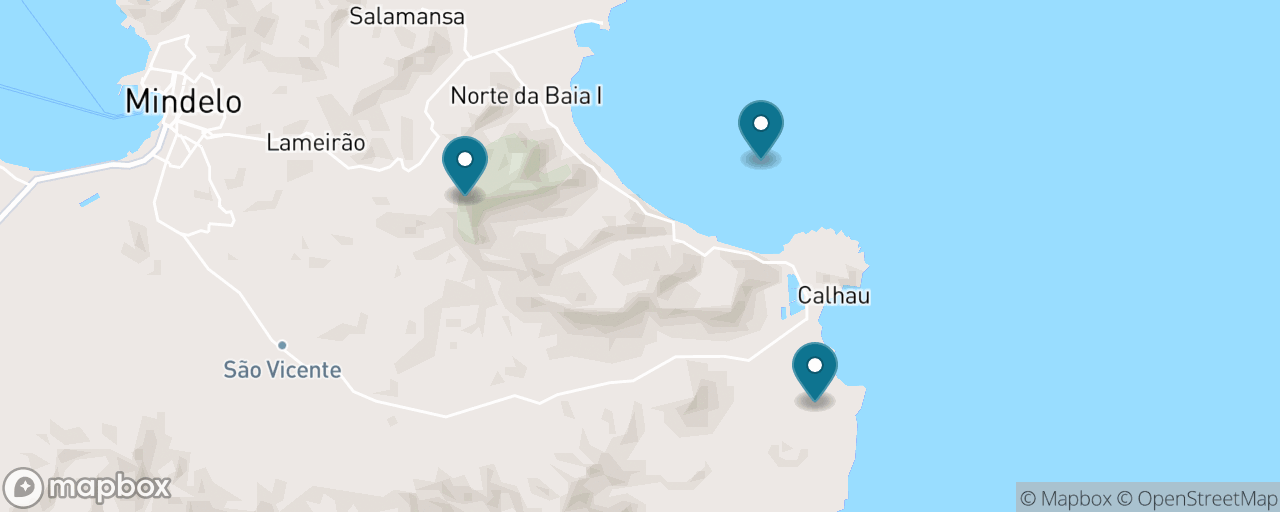 Map of the stops on “São Vicente Island Loop by Taxi”