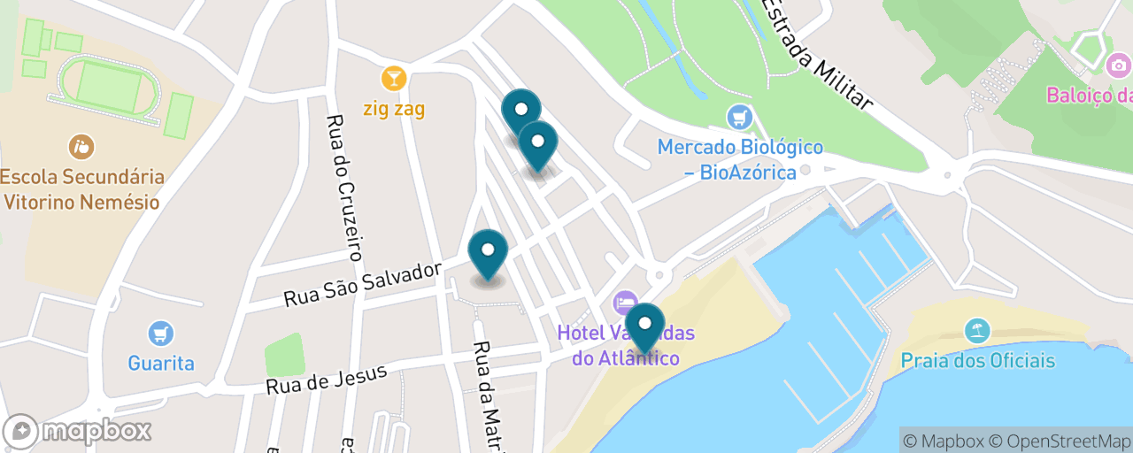 Map of the stops on “Praia da Vitória Old Town & Chapels”