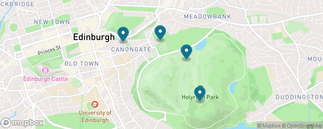 Map of the stops on “Arthur's Seat Summit & Holyrood”