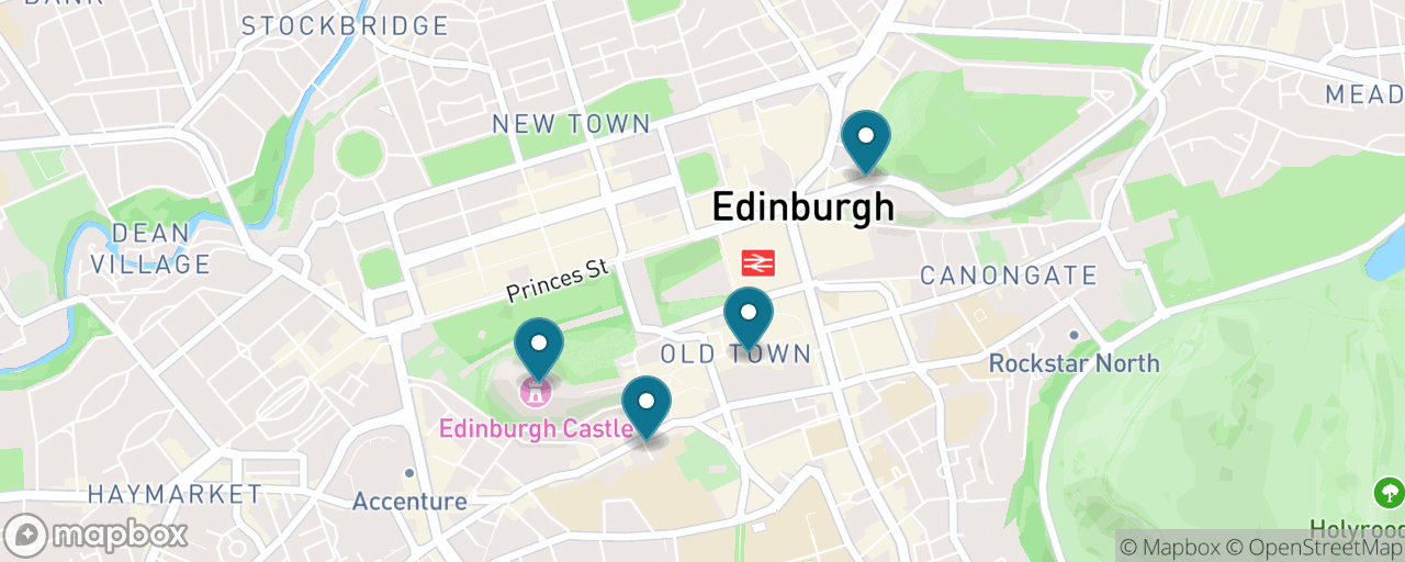 Map of the stops on “Edinburgh Castle & Royal Mile Classic”