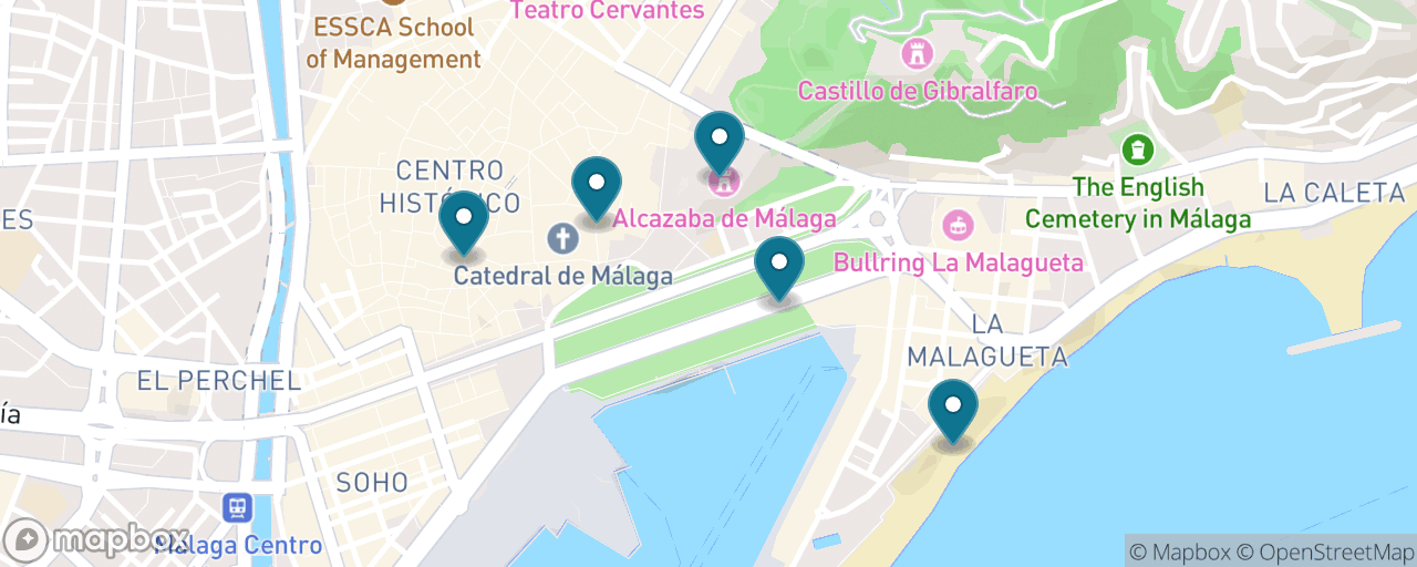 Map of the stops on “The Zero-Euro Málaga Day”