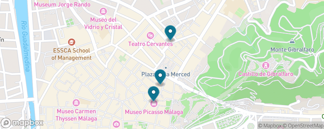 Map of the stops on “The Picasso Trail”