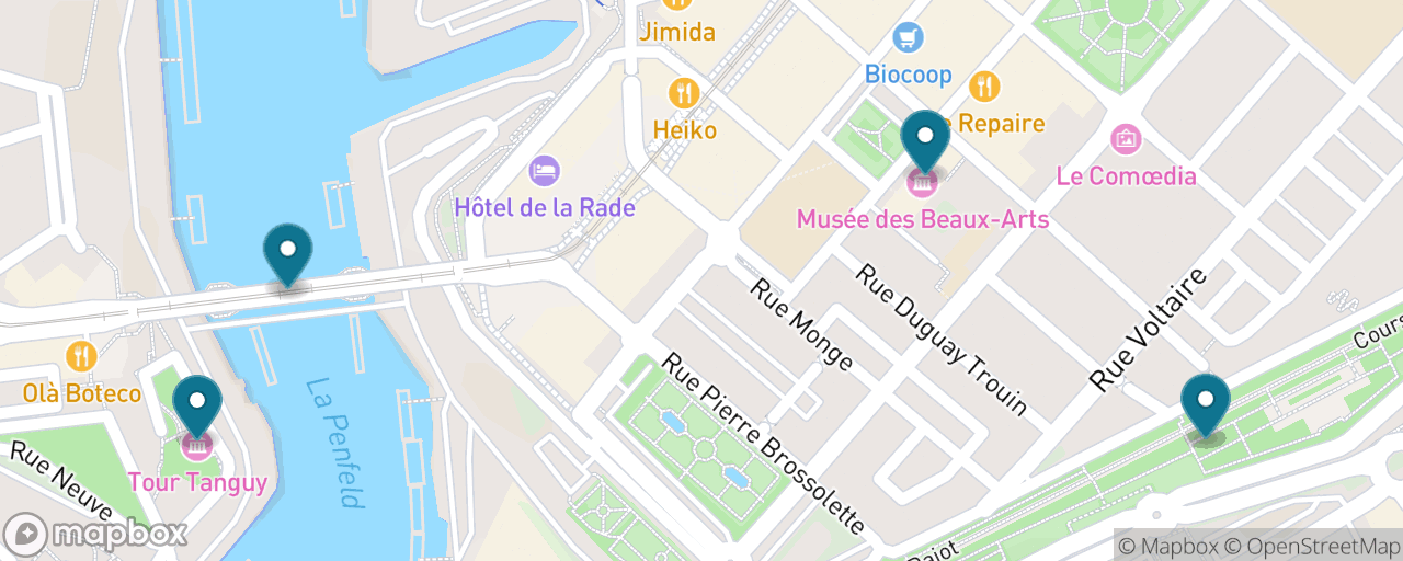 Map of the stops on “Free & Easy Brest”
