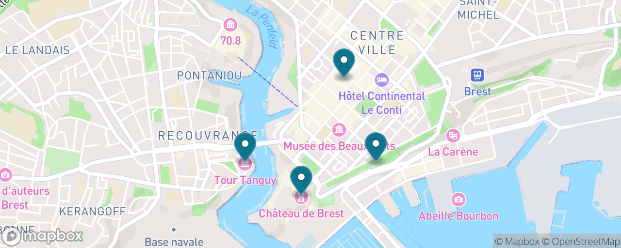 Map of the stops on “The Brest City Walk-Off”