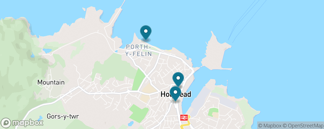Map of the stops on “Holyhead Town on Foot”