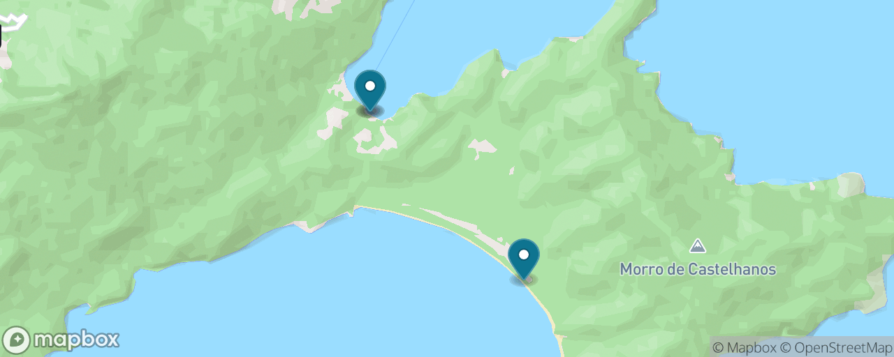 Map of the stops on “Lopes Mendes: Schooner, Forest Trail & Brazil's Dream Beach”