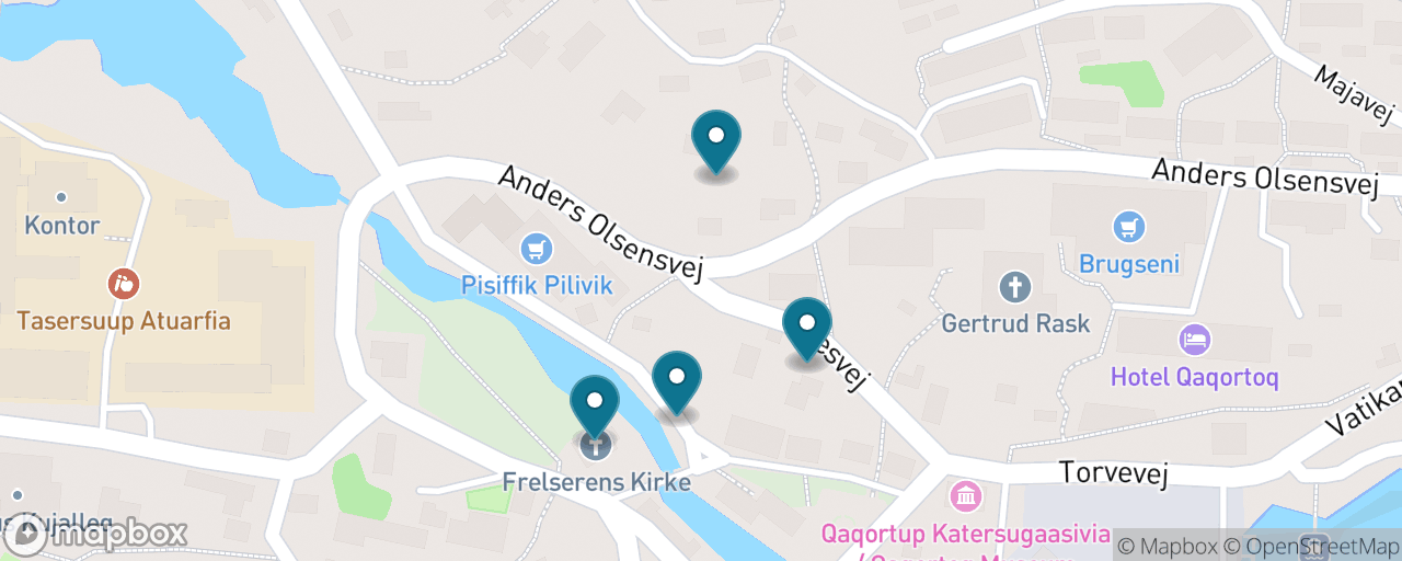 Map of the stops on “The Completely Free Qaqortoq Day”