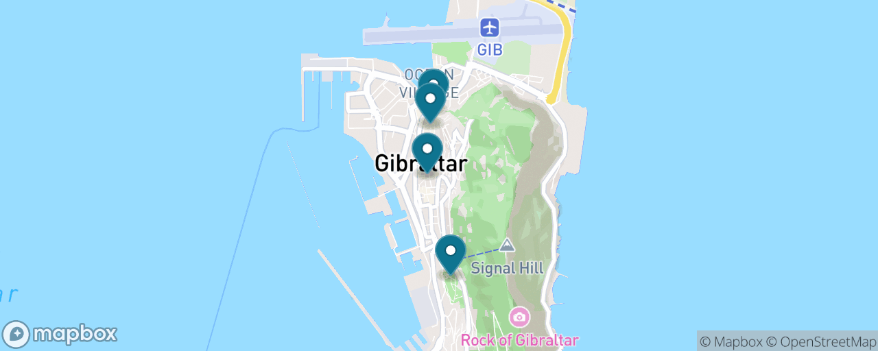 Map of the stops on “Gibraltar Without Spending a Penny”