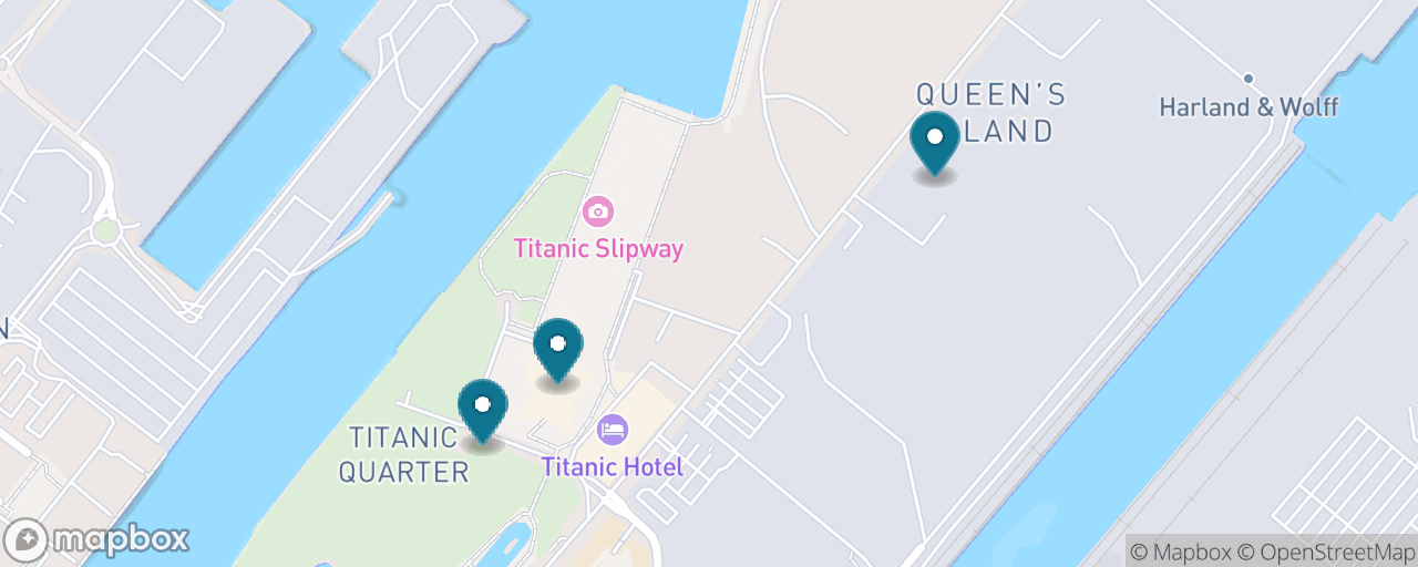 Map of the stops on “The Titanic Quarter, Properly”