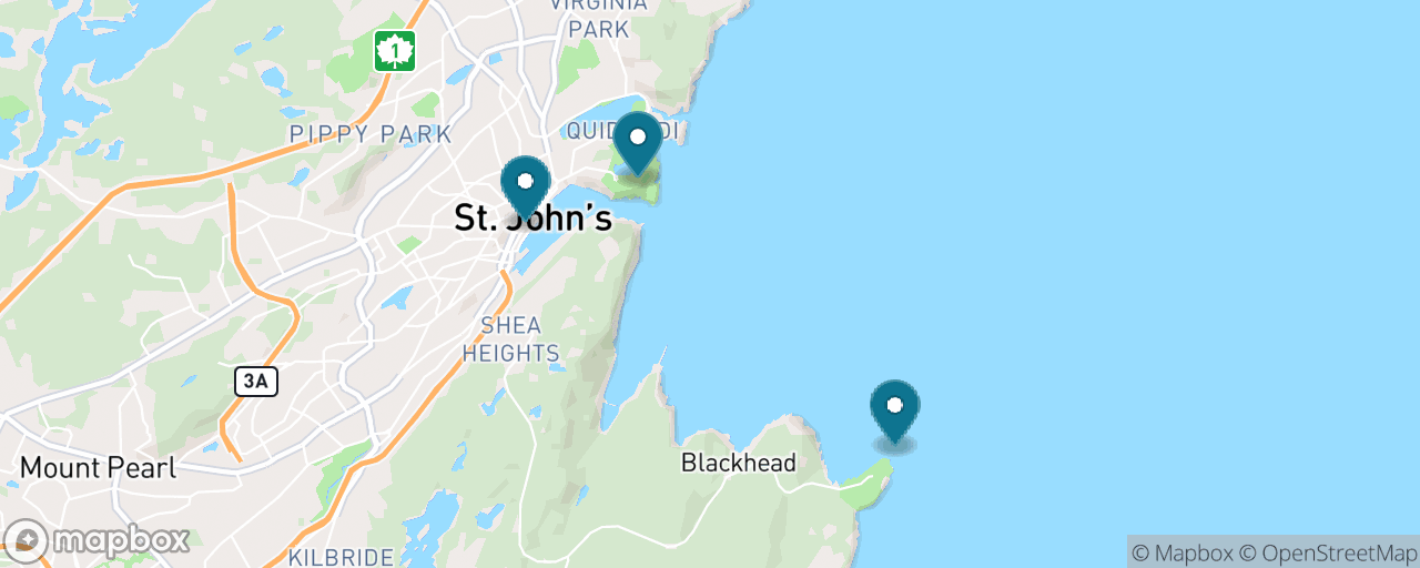 Map of the stops on “Cape Spear & Signal Hill Grand Loop”