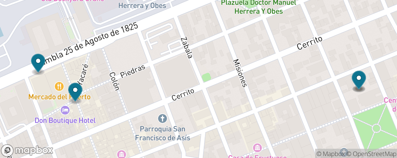 Map of the stops on “Mercado del Puerto Asado Lunch”