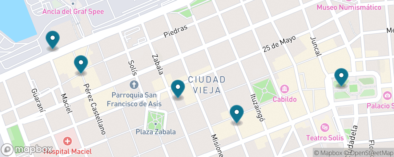 Map of the stops on “Montevideo for Free”