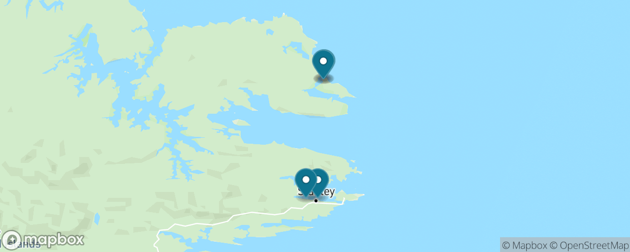 Map of the stops on “Volunteer Point King Penguin Expedition”