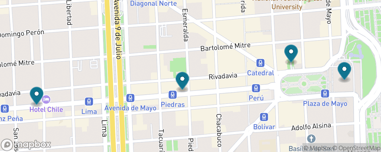 Map of the stops on “The Historic Centre on Foot”