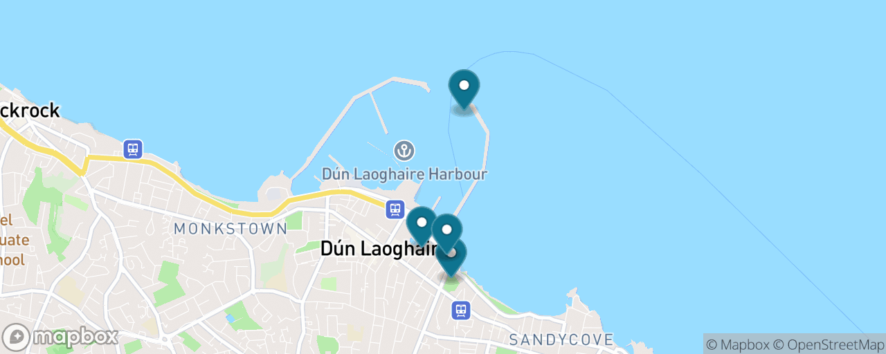 Map of the stops on “Dún Laoghaire on Foot: Piers, Park & Maritime Museum”