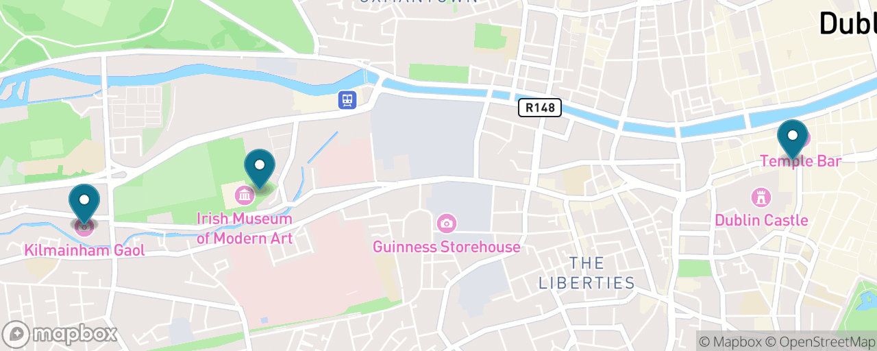 Map of the stops on “1916 & the Fight for Freedom: Kilmainham Gaol”