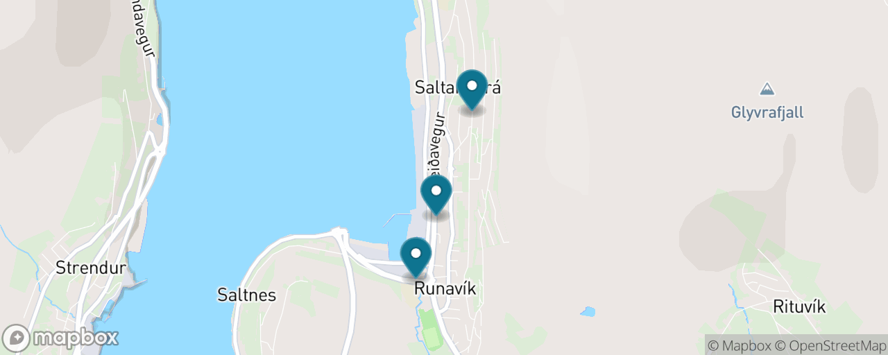 Map of the stops on “The Runavík Walk-Off”