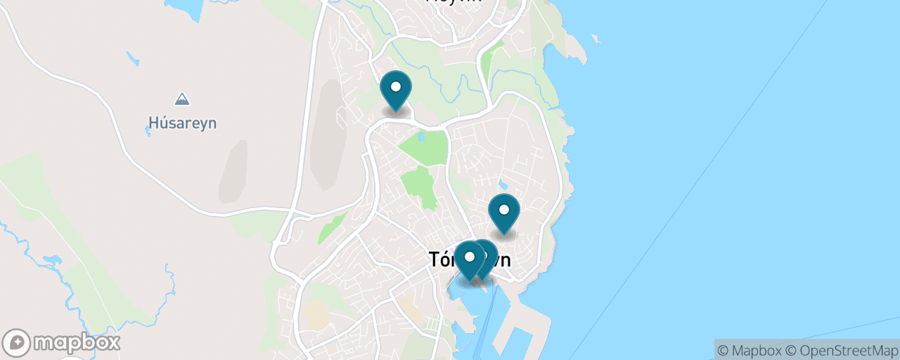 Map of the stops on “Tórshavn for Free (Almost)”