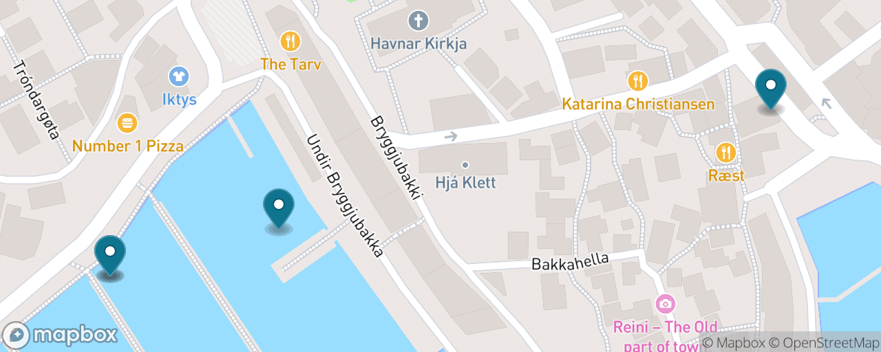 Map of the stops on “Faroese Food, Wool & Design in the Old Town”