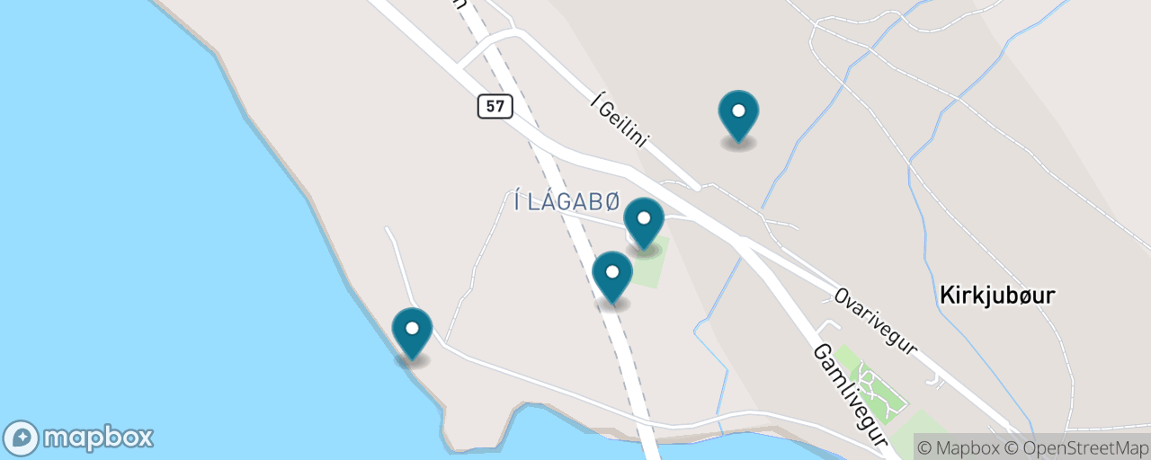 Map of the stops on “Kirkjubøur: The Medieval Heart of the Faroes”