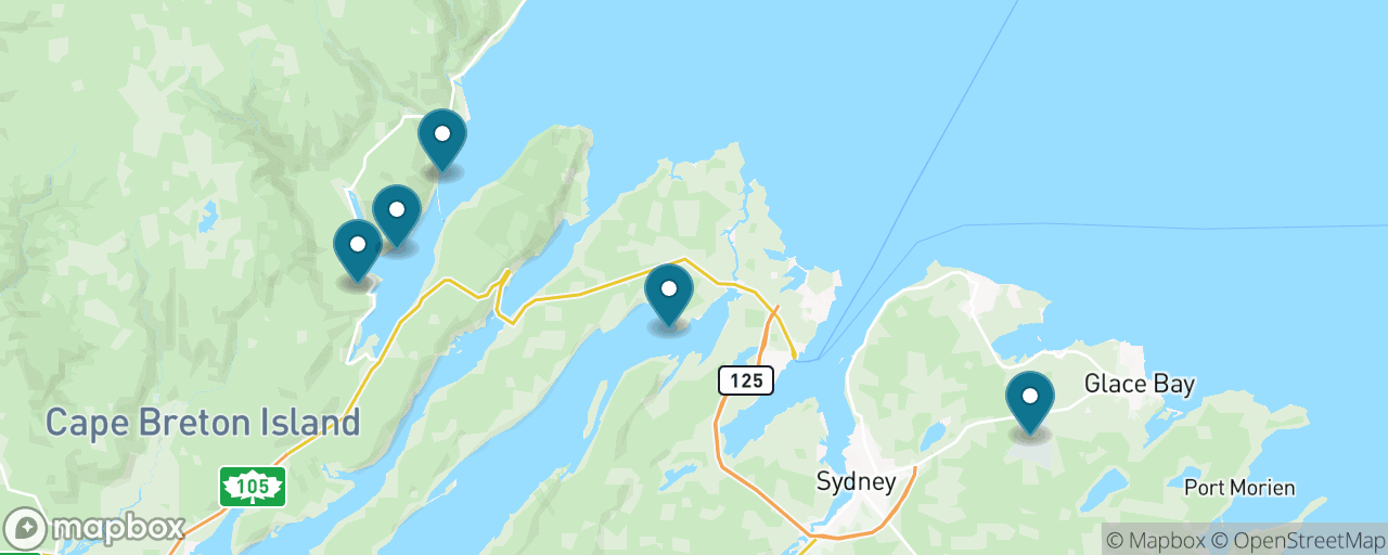 Map of the stops on “The Southern Cabot Trail Loop”