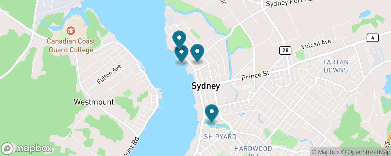 Map of the stops on “The Free Waterfront Wander”