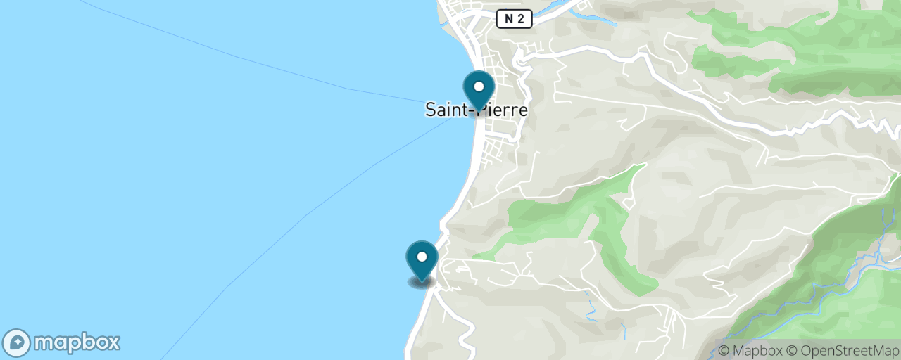 Map of the stops on “Black Sand Beach & Snorkel at Anse Turin”