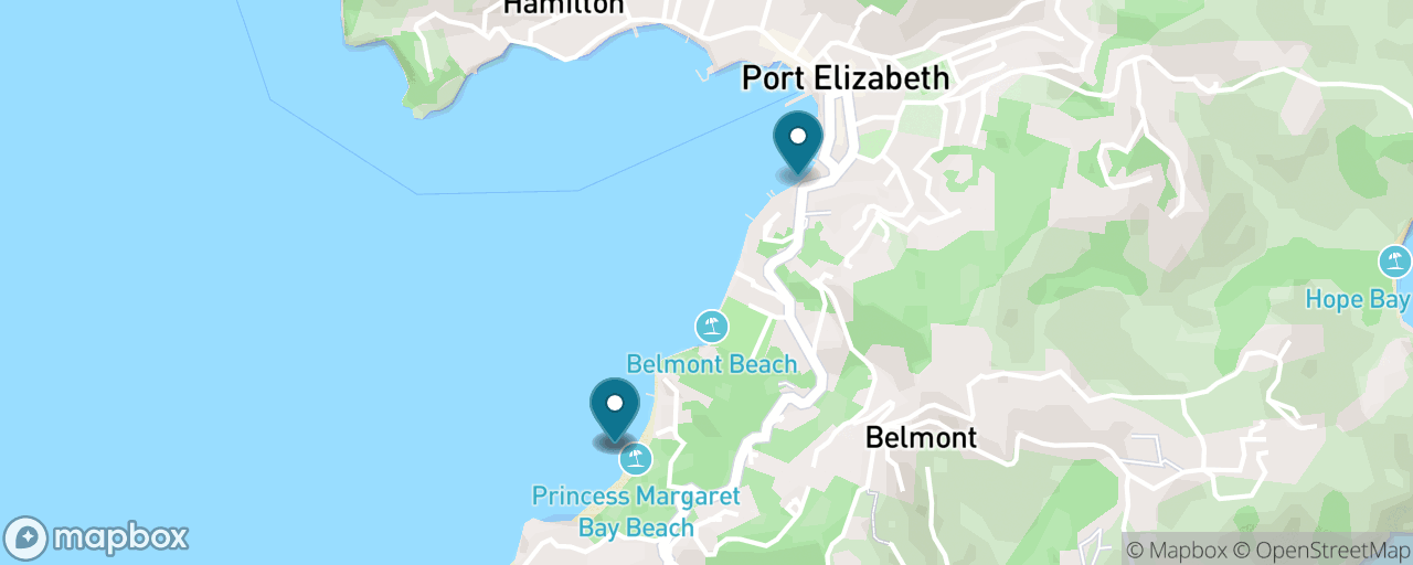 Map of the stops on “Princess Margaret Beach via the Belmont Walkway”