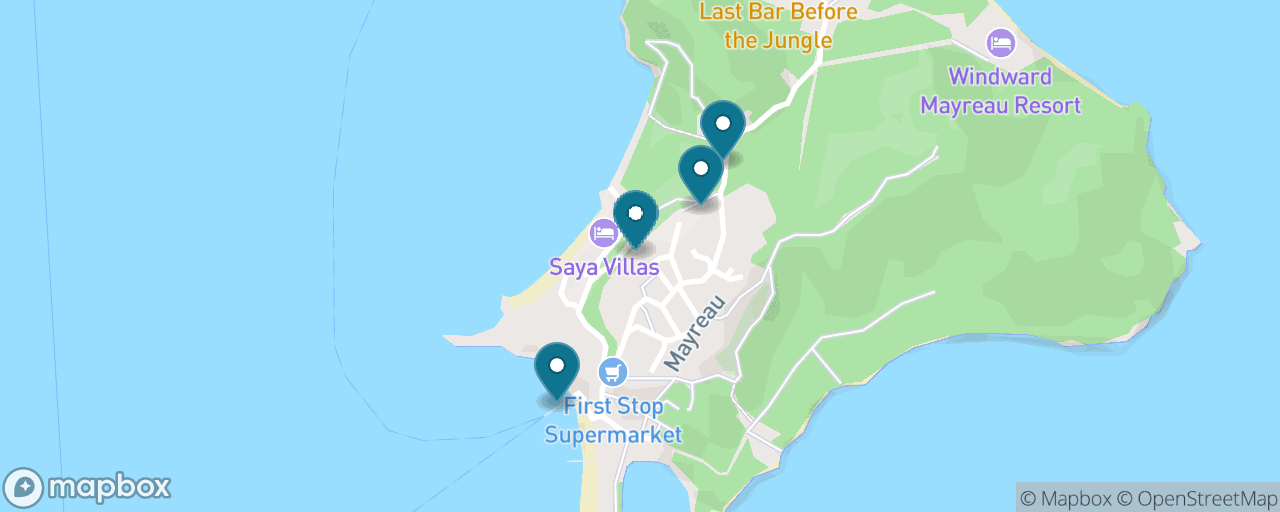 Map of the stops on “The Hilltop Church & Village Walk — Mayreau's Heart in an Hour”