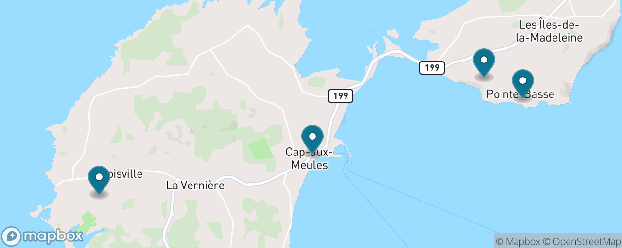 Map of the stops on “The Island Food Trail”