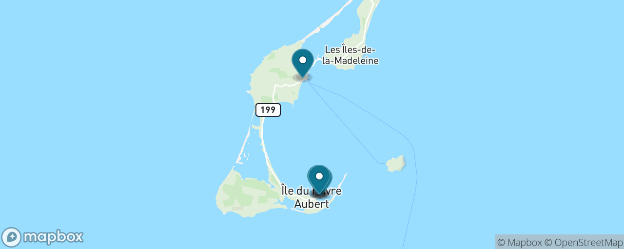 Map of the stops on “La Grave & Havre-Aubert Heritage Day”