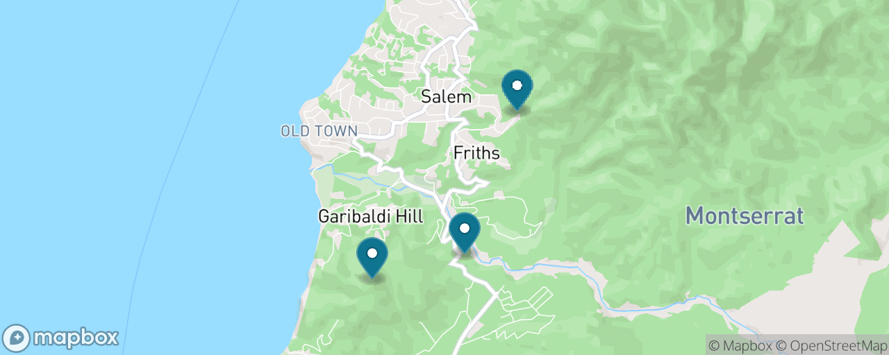 Map of the stops on “The Buried City: Plymouth & the Volcano Story”