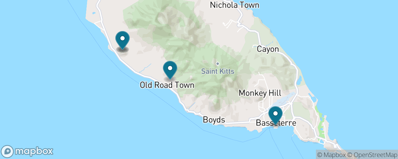 Map of the stops on “Brimstone Hill & Romney Manor Heritage Run”