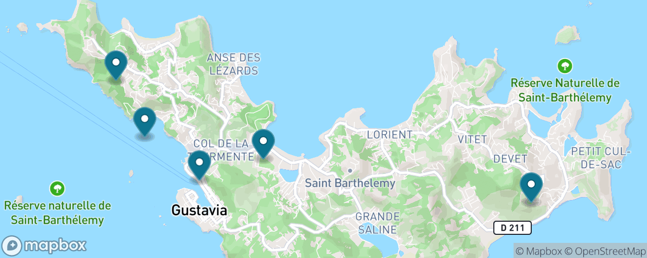 Map of the stops on “Island Drive & Two-Beach Afternoon”