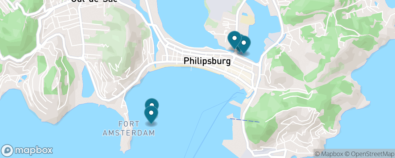 Map of the stops on “Free Historic Philipsburg — The Zero-Dollar Walking Loop”