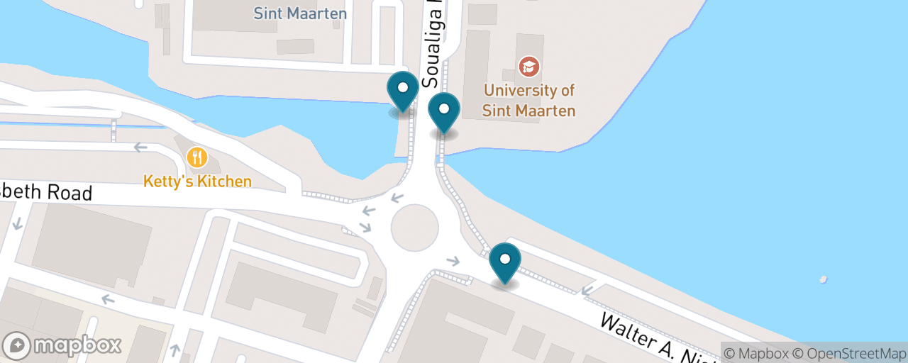 Map of the stops on “Guavaberry & Johnny Cake — A Philipsburg Food Walk”