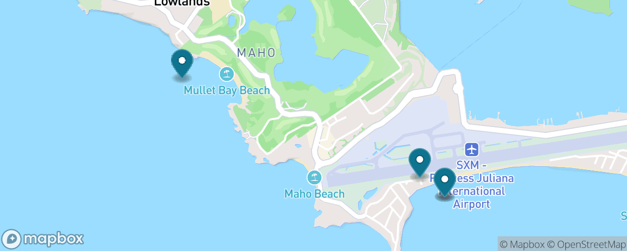 Map of the stops on “Maho Beach Plane-Spotting Day”