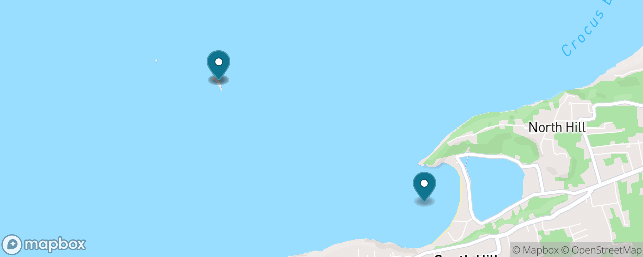 Map of the stops on “Sandy Island Snorkel & Lunch by Shuttle Boat”