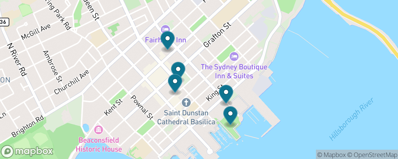 Map of the stops on “The Confederation Waterfront Classic”
