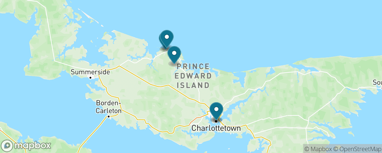 Map of the stops on “Anne Country: The Cavendish Drive”