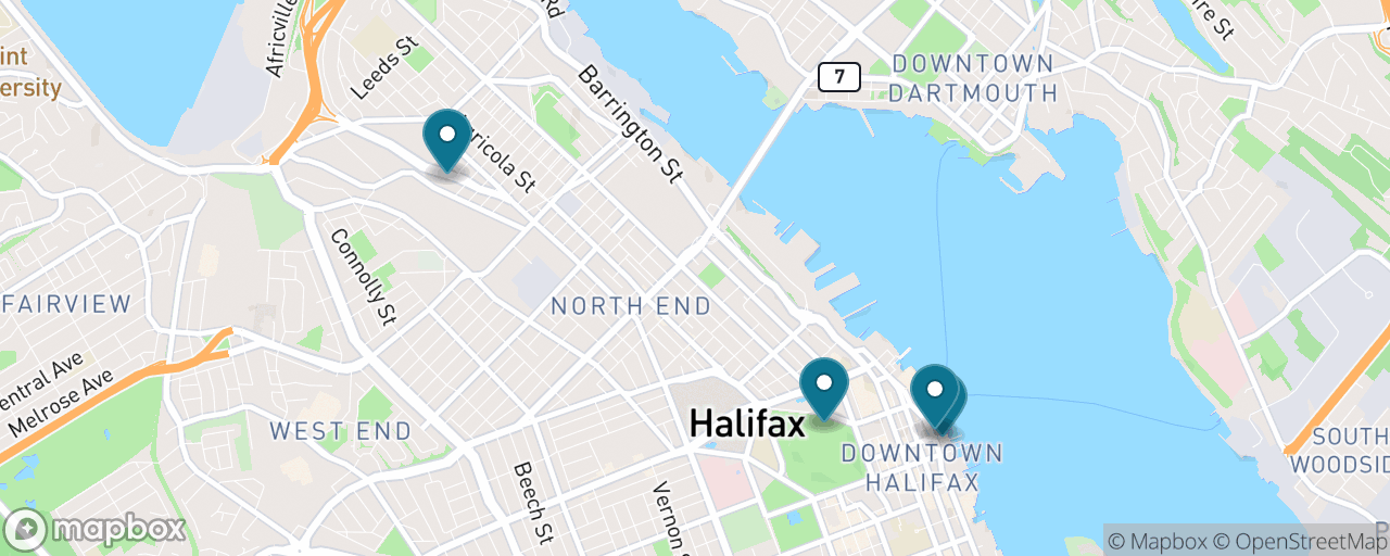 Map of the stops on “The Titanic History Trail”
