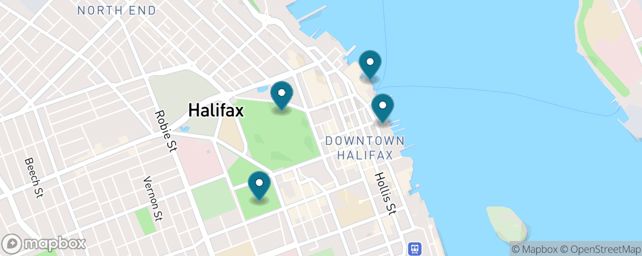 Map of the stops on “The Waterfront & Citadel Classic”