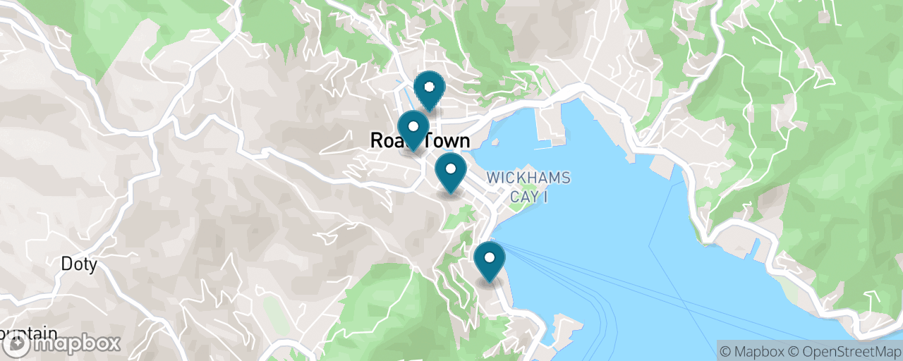 Map of the stops on “Road Town Heritage Walk”