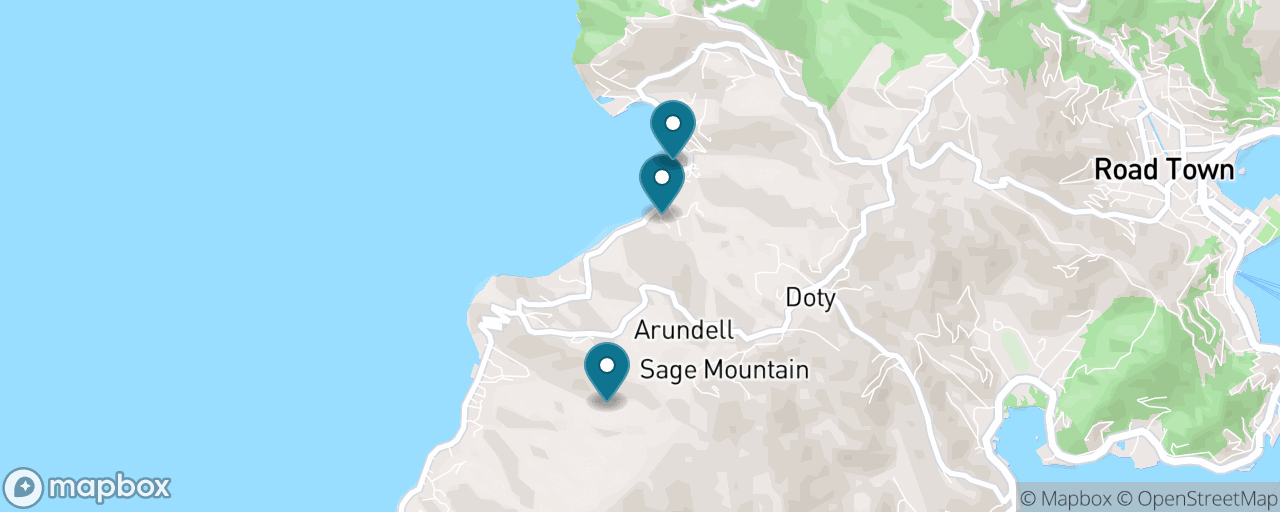 Map of the stops on “Tortola Panoramic Ridge & Cane Garden Bay”