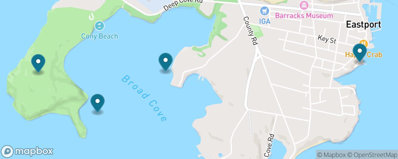 Map of the stops on “Shackford Head Coastal Hike”