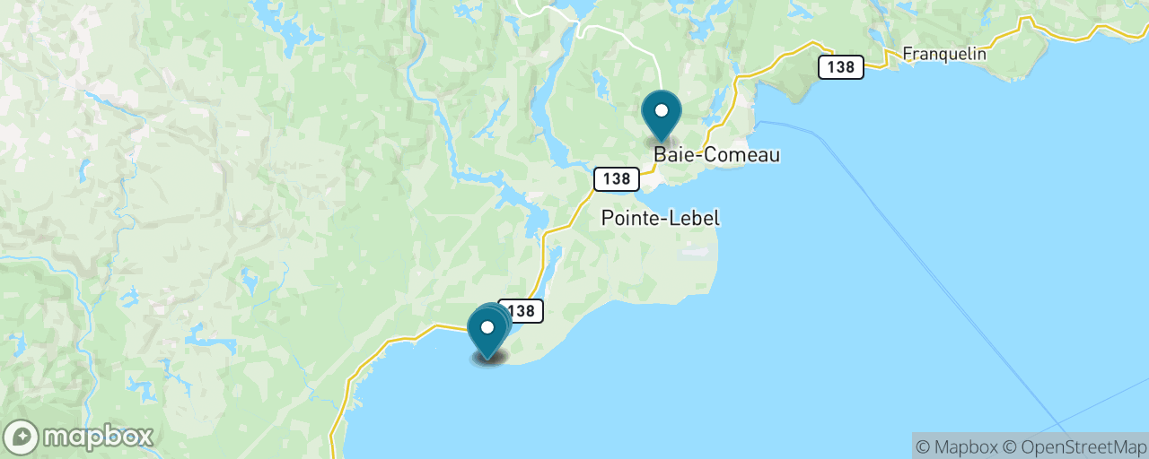 Map of the stops on “Birding & Dunes at Pointe-aux-Outardes”