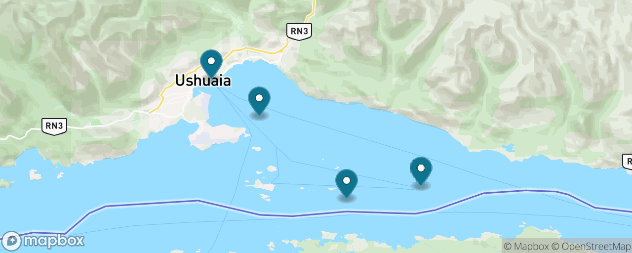 Map of the stops on “Beagle Channel Catamaran — Sea Lions & the Lighthouse”