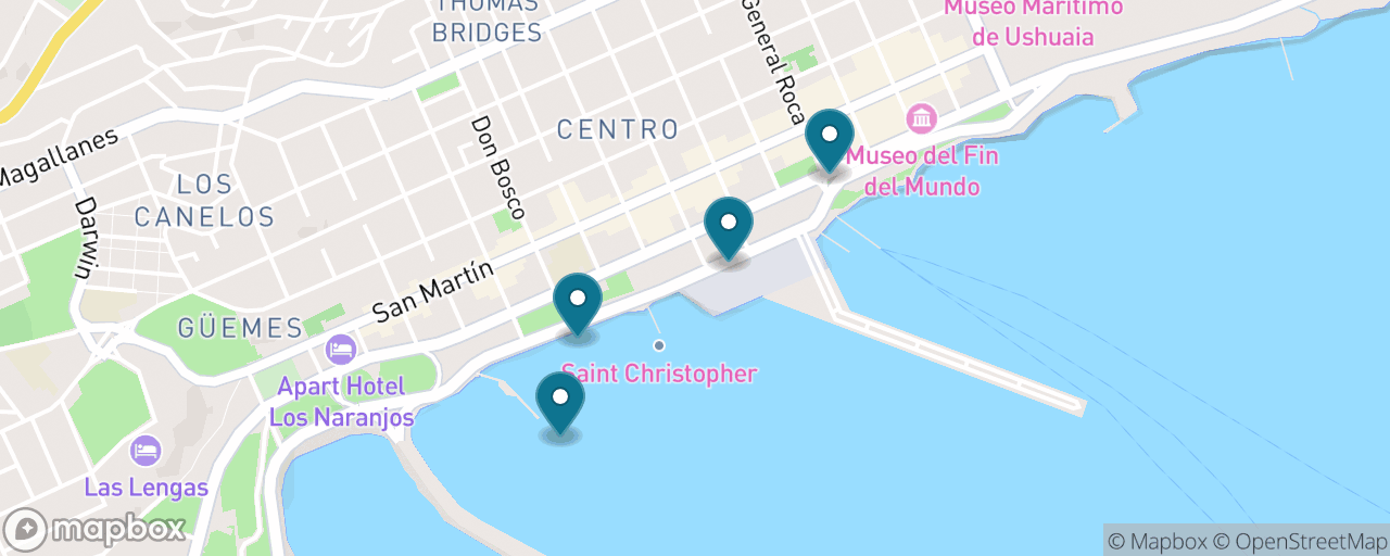 Map of the stops on “Ushuaia for Free”