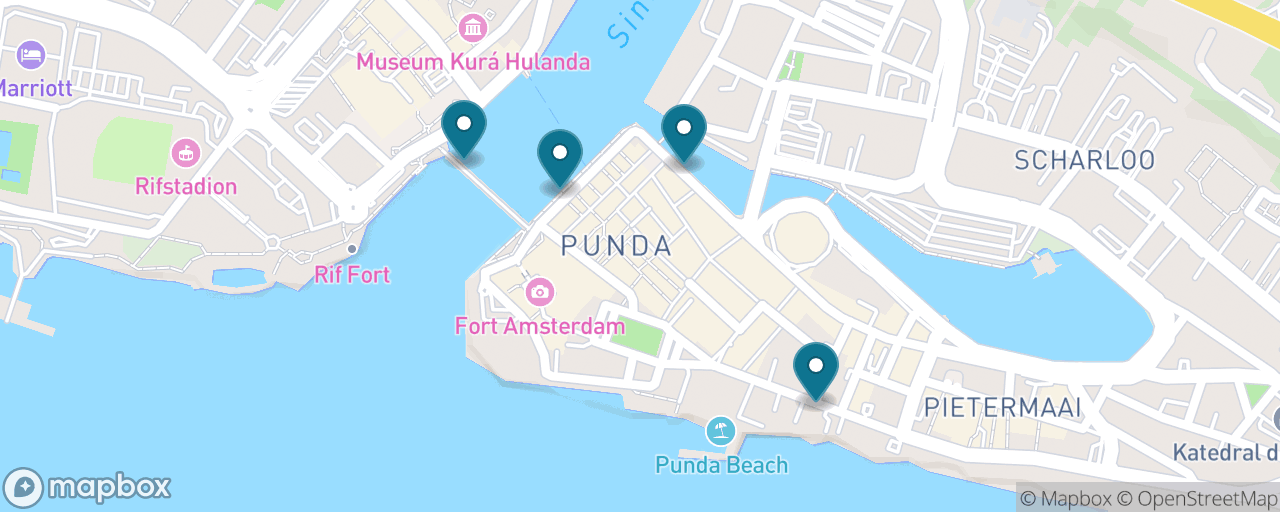 Map of the stops on “The Free Willemstad Day”