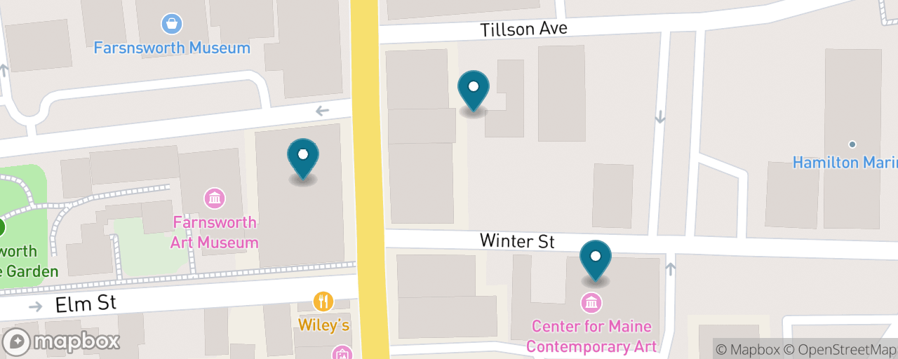 Map of the stops on “The Wyeth Art Trail”